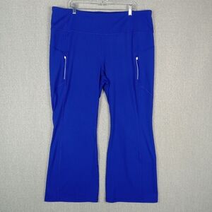 Athleta Rainier High Rise Bootcut Pant Womens 3X Noble Blue Zip Pockets Athletic